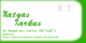 matyas karkus business card